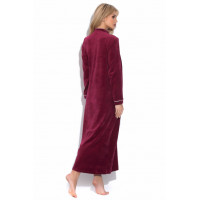 Удлиненный велюровый халат на пуговицах AURORE (PM 391)