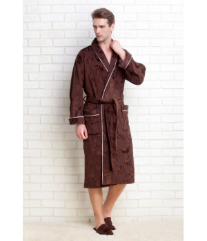Мужской махровый халат STRONG MAN + тапочки в подарок (PM 923)