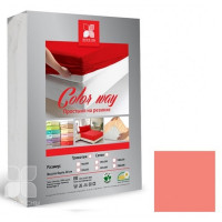 Простыня на резинке трикотажная "Color way" 160х200 коралловый